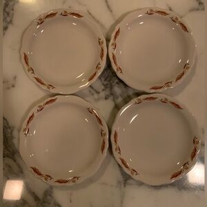 Vintage 1966 Homer Laughlin Best China 6”Bread & Butter Plates Leaf Set Of 4